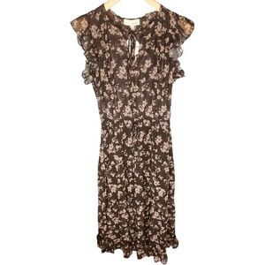 Pinch Floral Ruffle Midi Dress